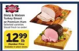 Albertsons Dietz & Watson Turkey Breast or Premium Ham offer