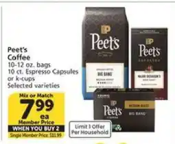 Albertsons Peet's Coffee offer