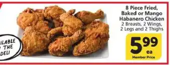 Albertsons 8 Piece Fried, Baked or Mango Habanero Chicken offer