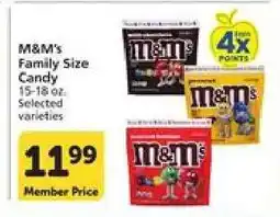 Albertsons M&M's Family Size Candy offer