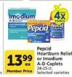 Albertsons Pepcid Heartburn Relief or Imodium A-D Caplets offer