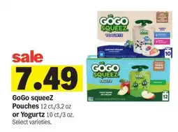 Meijer GoGo squeeZ Pouches or Yogurtz offer