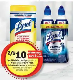 Meijer Lysol Disinfectant Sprays, Wipes, Toilet Bowl Cleaners offer