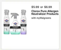 Walgreens Clorox Pure Allergen Neutralizer Products offer