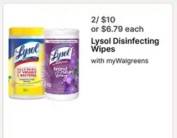 Walgreens Lysol Disinfecting Wipes offer