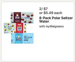 Walgreens 8-Pack Polar Seltzer Water offer