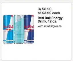 Walgreens Red Bull Energy Drink, 12 oz offer