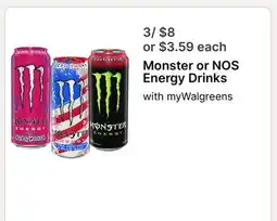 Walgreens Monster or NOS Energy Drinks offer