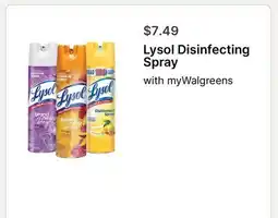 Walgreens Lysol Disinfecting Spray offer