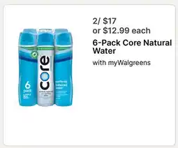 Walgreens 6-Pack Core Natural Water offer