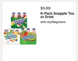 Walgreens 6-Pack Snapple Tea or Drink offer