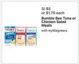 Walgreens Bumble Bee Tuna or Chicken Salad Meals offer