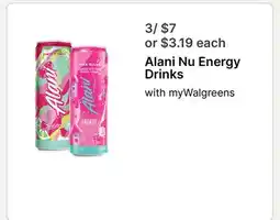 Walgreens Alani Nu Energy Drinks offer
