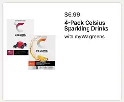 Walgreens 4-Pack Celsius Sparkling Drinks offer