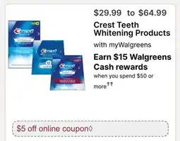 Walgreens Crest Teeth Whitening Products offer