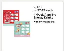 Walgreens 4-Pack Alani Nu Energy Drinks offer