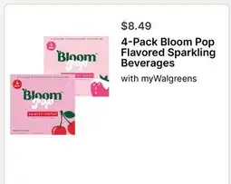 Walgreens 4-Pack Bloom Pop Flavored Sparkling Beverages offer