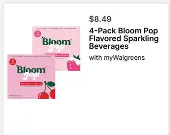 Walgreens 4-Pack Bloom Pop Flavored Sparkling Beverages offer