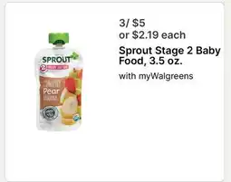 Walgreens Sprout Stage 2 Baby Food offer