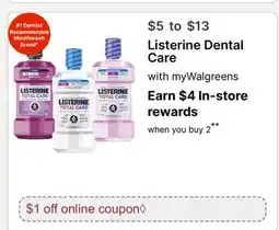 Walgreens Listerine Dental Care offer