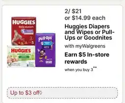 Walgreens Huggies Diapers and Wipes or Pull-Ups or Goodnites offer