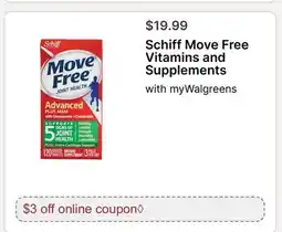 Walgreens Schiff Move Free Vitamins and Supplements offer
