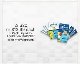 Walgreens 6-Pack Liquid I.V. Hydration Multiplier offer