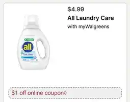 Walgreens All Laundry Care offer