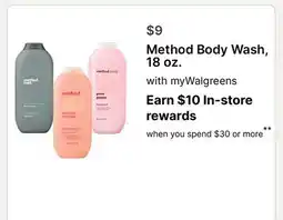 Walgreens Method Body Wash, 18 oz offer
