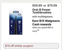 Walgreens Oral-B Power Toothbrushes offer