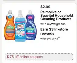 Walgreens Palmolive or Suavitel Household Cleaning Products offer
