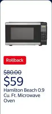 Walmart Hamilton Beach 0.9 Cu ft Countertop Microwave Oven, 900 Watts, Stainless Steel, New offer