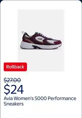 Walmart Avia Women's 5000 Performance Sneakers, Wide Width Available offer