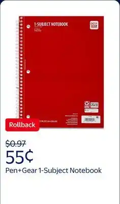 Walmart Pen+Gear Wide Rule 1 Subject Notebook, 8 x 10.5, Red, 70 Sheets, New offer