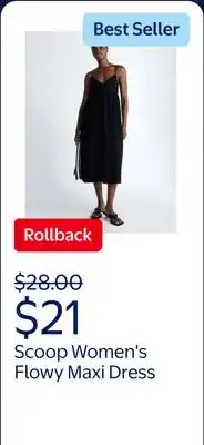 Walmart Scoop Women's and Women's Plus Flowy Maxi Dress offer