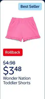 Walmart Wonder Nation Toddler Girls Ruffle Hem Shorts offer