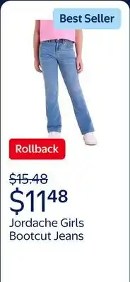 Walmart Jordache Girls Bootcut Jeans offer
