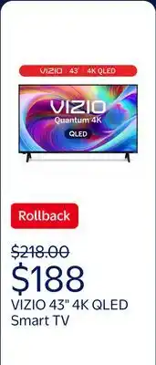 Walmart VIZIO 43 Class Quantum 4K QLED HDR Smart TV (VQD43R-10) offer