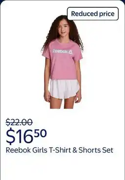 Walmart Reebok Girl's Athletic T-Shirt & Flutter Short offer