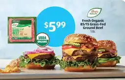 Aldi Fresh Organic 85/15 Grass-Fed Ground Beef offer