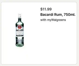 Walgreens Bacardi Rum, 750ml offer