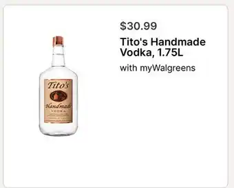 Walgreens Tito's Handmade Vodka offer