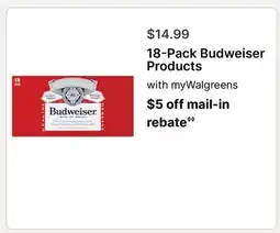 Walgreens 18-Pack Budweiser Products offer