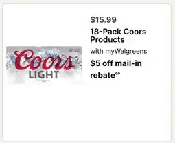 Walgreens 18-Pack Coors Products offer