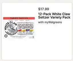Walgreens 12-Pack White Claw Seltzer Variety Pack offer