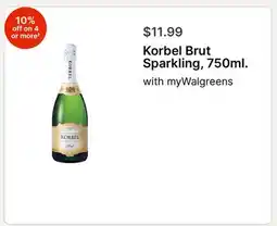 Walgreens Korbel Brut Sparkling, 750ml offer
