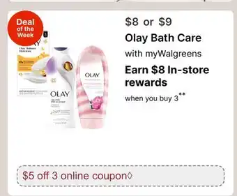 Walgreens Olay Bath Care offer