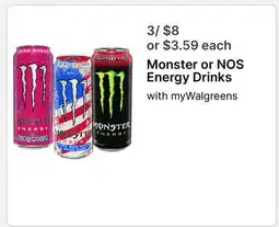 Walgreens Monster or NOS Energy Drinks offer