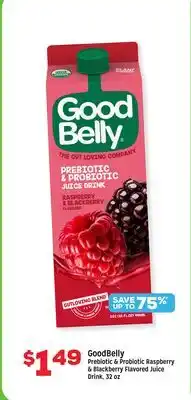 Grocery Outlet GoodBelly Prebiotic & Probiotic Raspberry & Blackberry Flavored Juice Drink offer