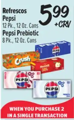 El Super Pepsi 12 Pk., 12 Oz. Cans Pepsi Prebiotic 8 Pk., 12 Oz. Cans offer